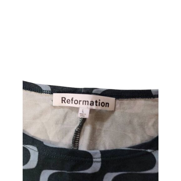 REFORMATION Kenmare Graphic-Print Woven Mini Dress sz Large - Picture 3 of 4